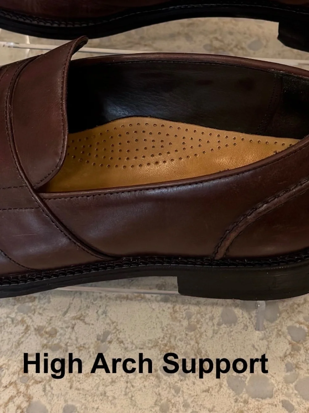 Men's Size 10M Cole Haan Leather Penny Loafers, Burgundy Brown, Arch Support